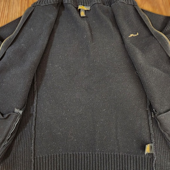 LRL Lauren Ralph Lauren Black Label Full Zip L Cotton Sweater Gold Hardware Logo - Picture 13 of 13